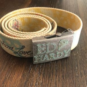 Ed hardy reversable exact fit sliding belt